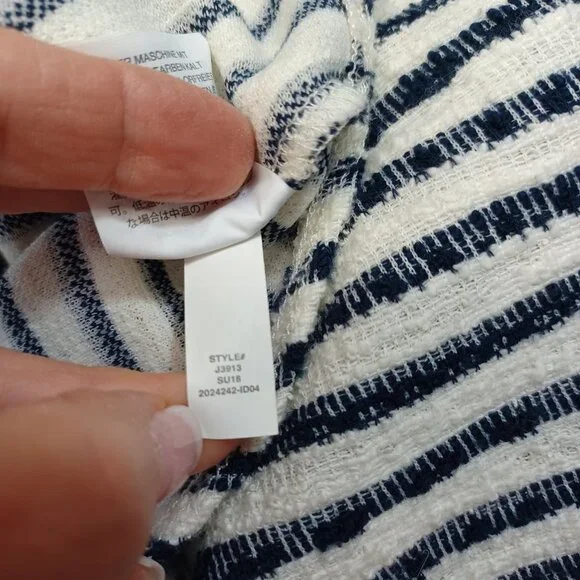 Madewell Butterfly‎ Top Womens Sz Small Isley Stripe Black White Square Neck - Picture 10 of 13